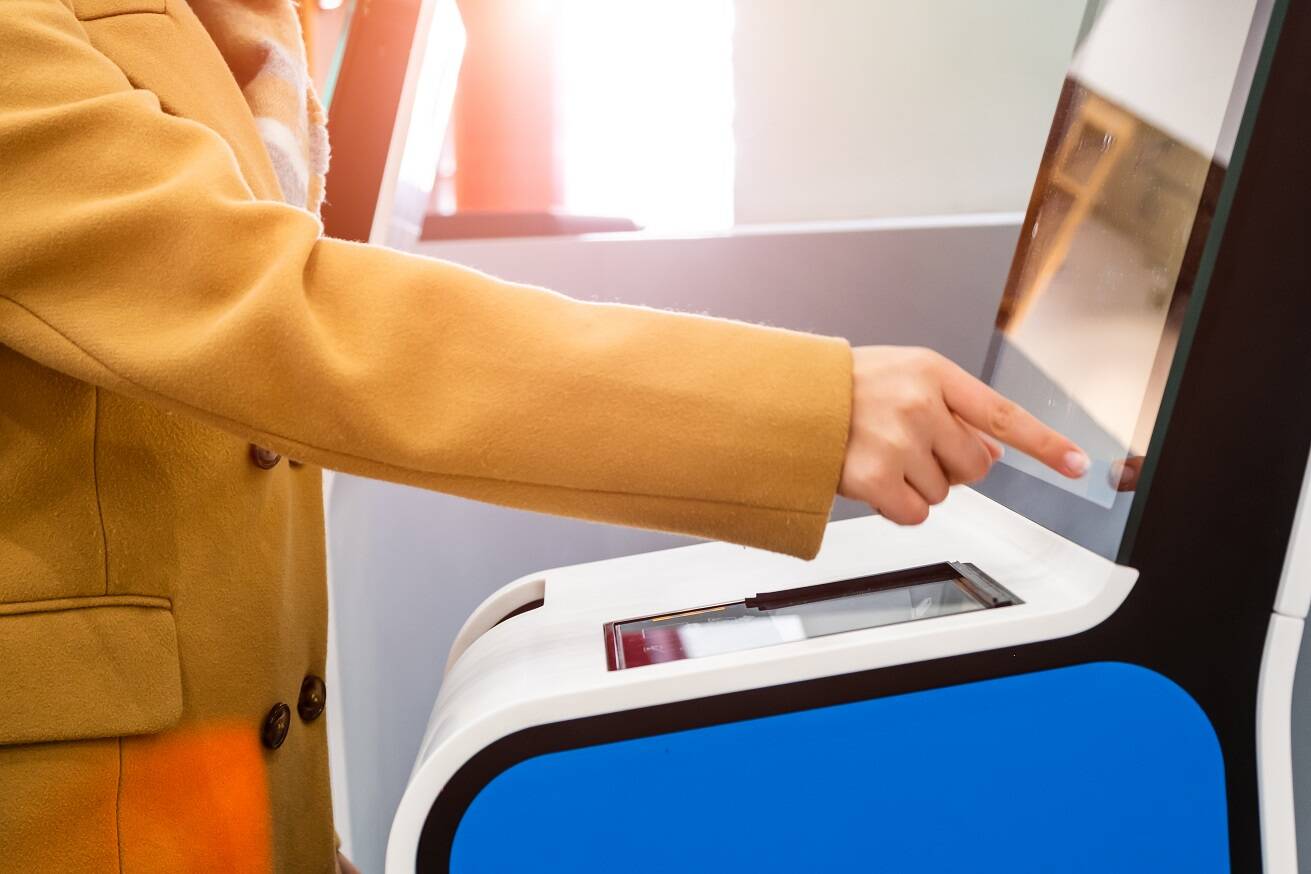 Person using the visitor management system