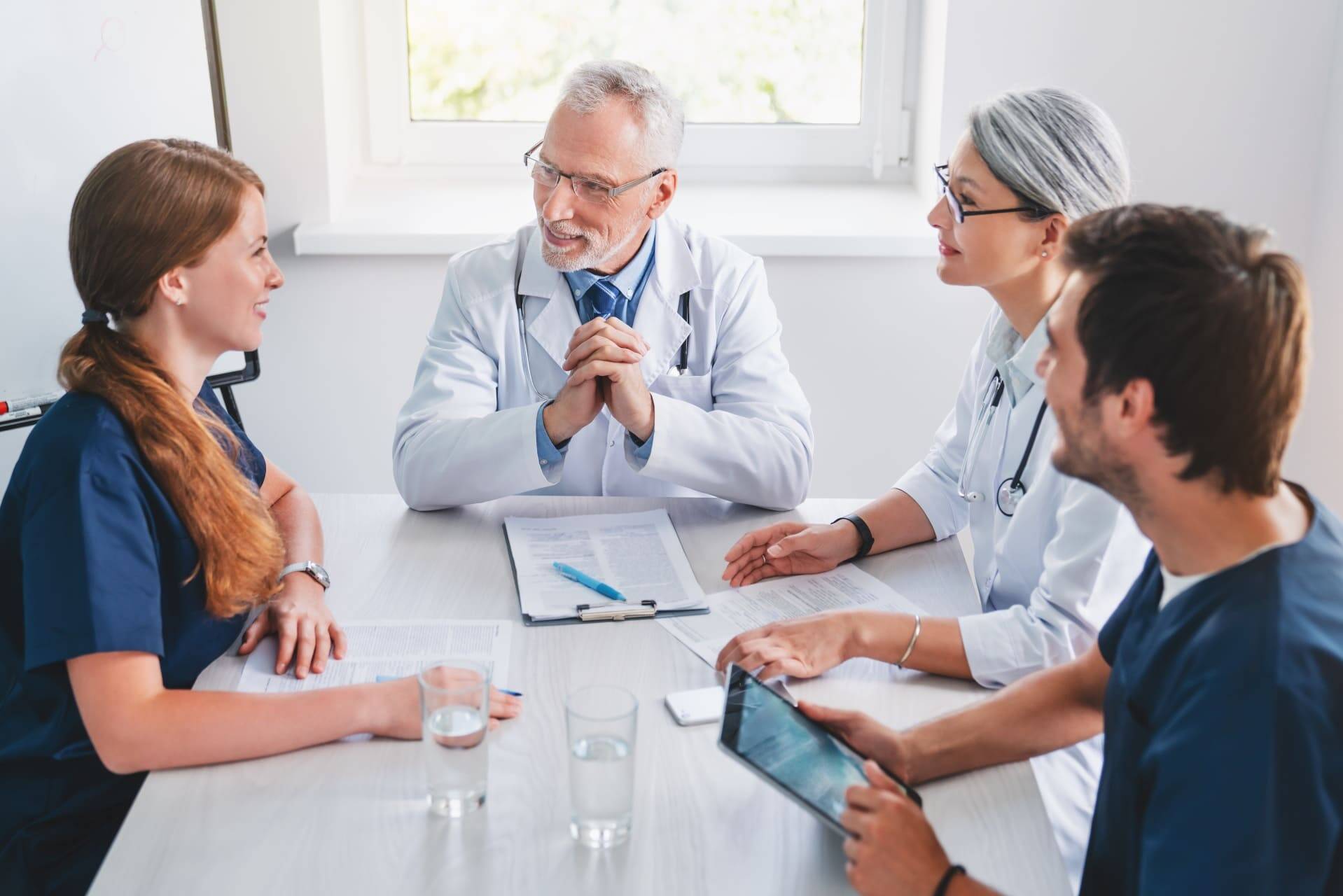 Medical staff engaging in team-building strategies in healthcare
